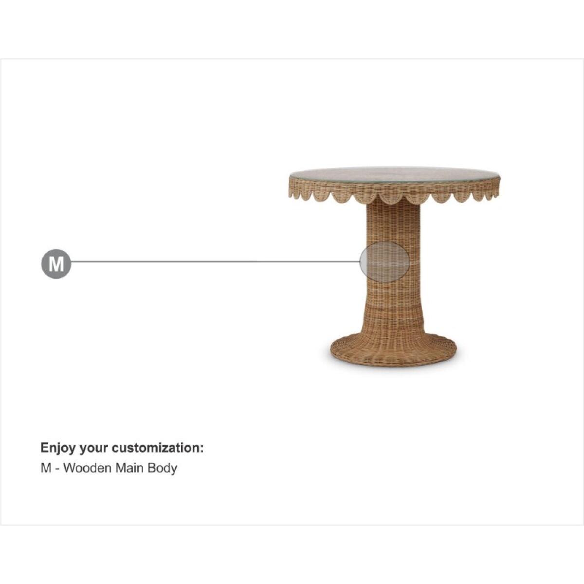 6f4928cfed6dbc16b3dd4849de017117 Scalloped Round Bistro Table W/ Tempered Glass - Image 1