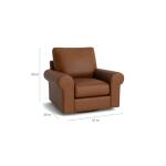 True Custom™ True Custom® Leather Large Roll Arm Swivel Chair - Image 3
