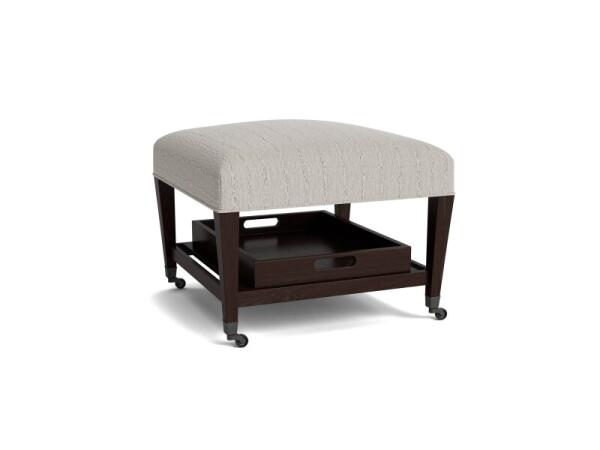 Kara Ottoman with Trays and Casters Ottomans & Poufs Bassett Furniture