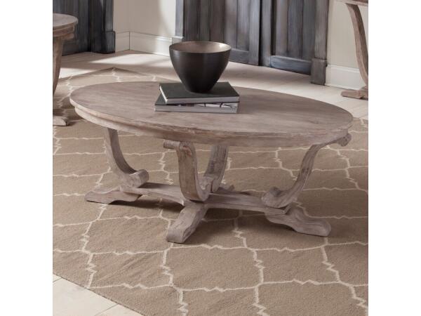 Greystone Mill Oval Cocktail Table Cocktail & Coffee Tables Brown