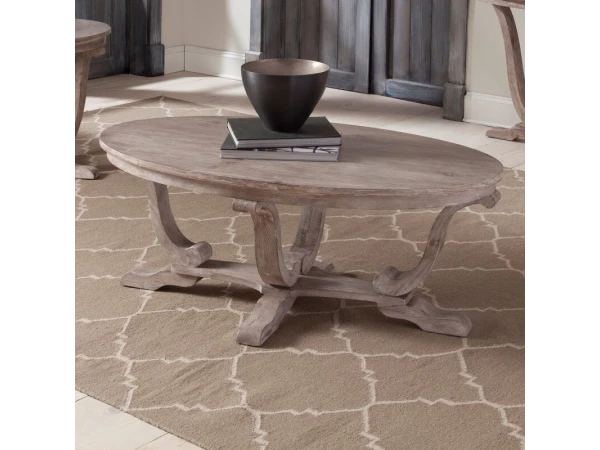 Greystone Mill Oval Cocktail Table Cocktail & Coffee Tables Brown