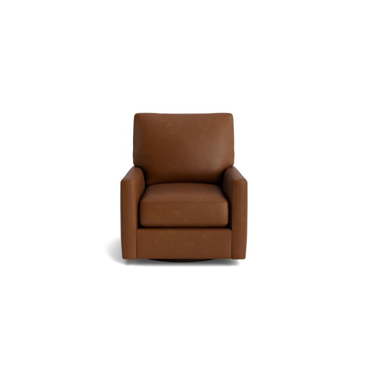 70a90b6b1cce83ae51584b51a0482fde True Custom™ True Custom® Leather Track Arm Swivel Chair - Image 1