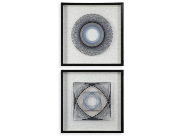 String Duet Shadow Boxes, S/2 Wall Decor Black