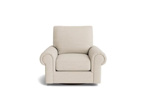 True Custom™ True CustomÂ® Large Panel Arm Swivel Chair Chairs Alabaster