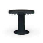 Scalloped Round Bistro Table W/ Tempered Glass