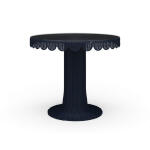 Scalloped Round Bistro Table W/ Tempered Glass