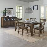 Midland Falls 5 Piece Rectangular Table Set Dining Sets Brown 4