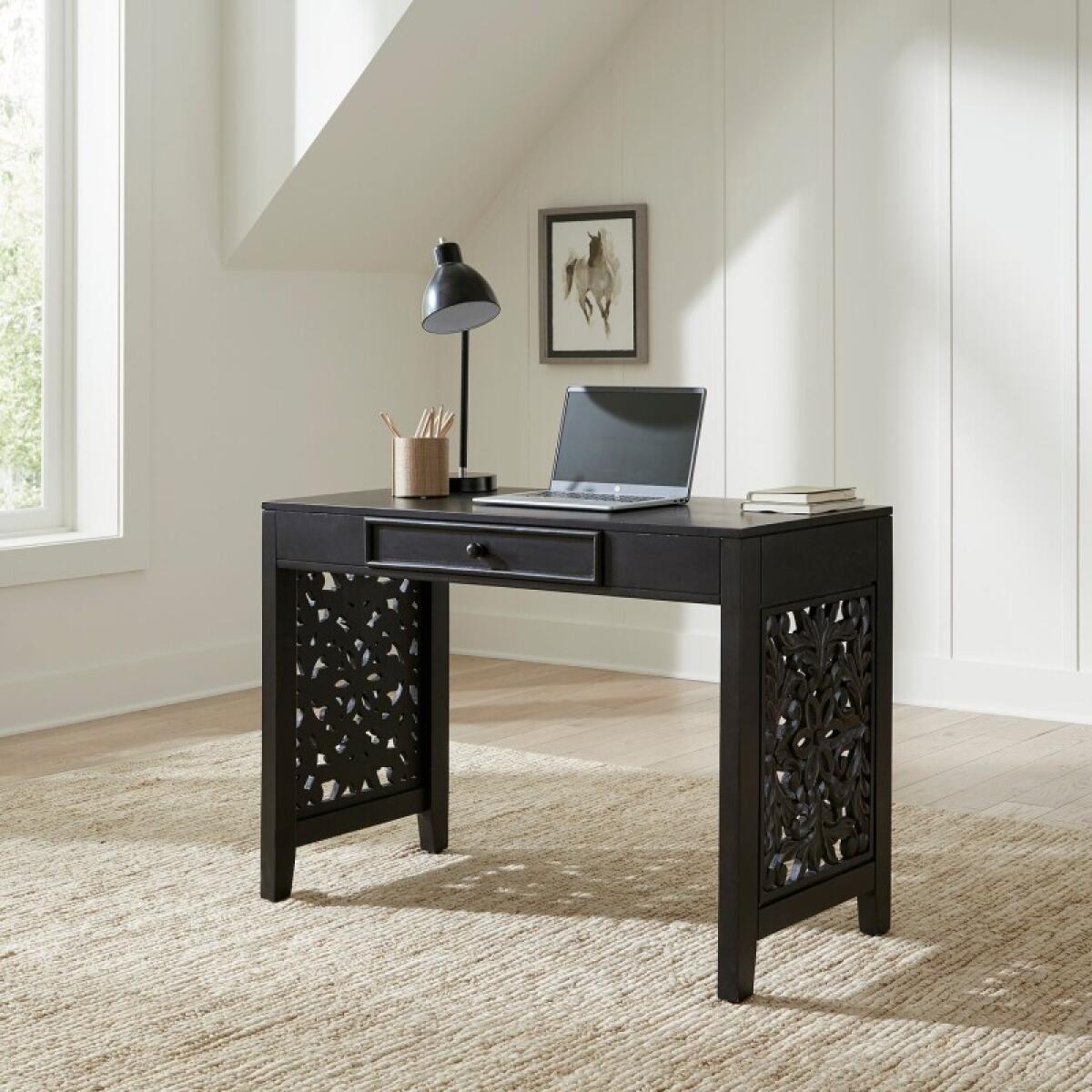 Trellis Lane Accent Writing Desk- Black Desks Desks 2 Trellis Lane Accent Writing Desk- Black Desks Desks 2