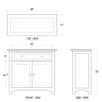 Aries Sideboard W/ 2 Doors Dining Storage Blue 21