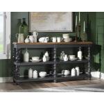 Vintage Market AT Turned Bobbin Leg Console Table Barnwood Oak And Kettle Black CLH4016-106 - Image 5