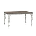 Magnolia Manor 5 Piece Leg Table Set Dining Sets Antique White & Weathered Bark 17
