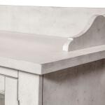 Whitney Display Cabinet Dining Storage Antique Linen w/ Weathered Gray 26