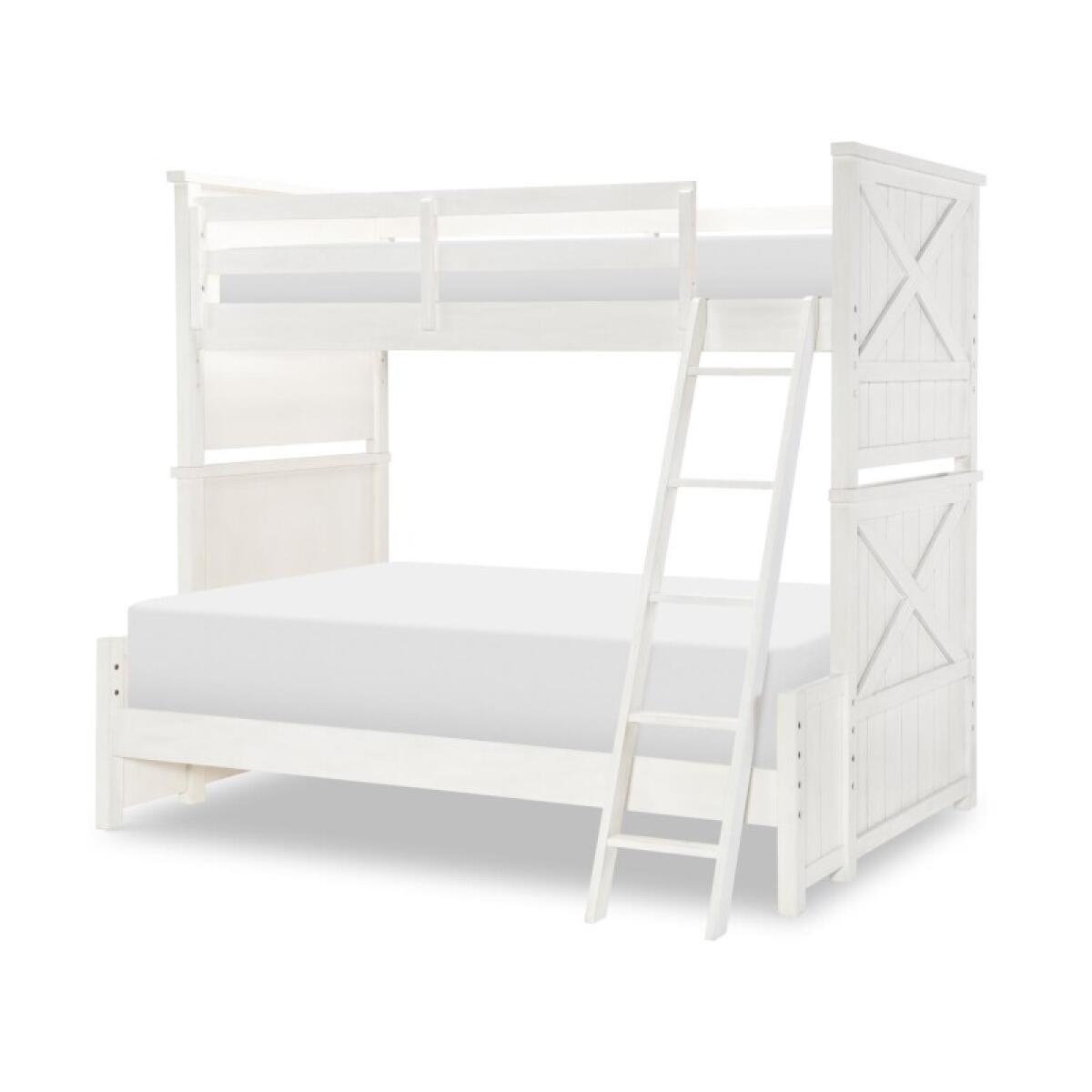 72928a4994746dea673f670092c219e7 Complete Twin Over Full Bunk Bed White Finish - Image 1