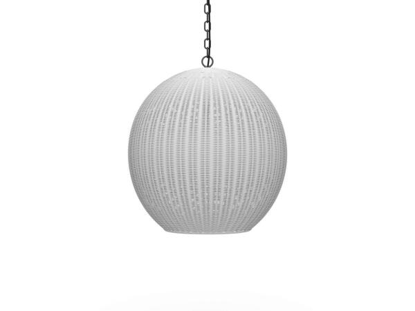 Ball Rattan Pendant Lighting Architectural White