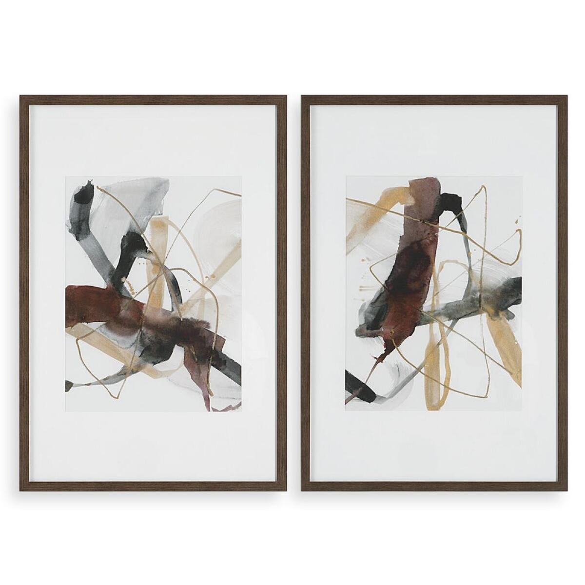 731e5ac0a3a8a6d70d6b487b5e45f912 Burgundy Interjection Framed Prints, S/2 - Image 1