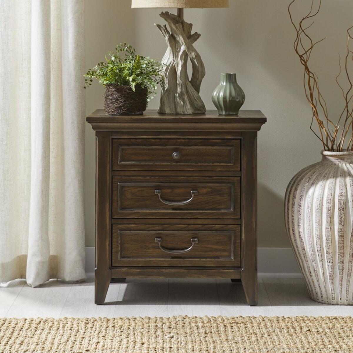 Paradise Valley Nightstand w/ Charging Station Nightstands Brown 2 Paradise Valley Nightstand w/ Charging Station Nightstands Brown 2