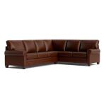 Carolina Leather L-Shaped Roll Arm Sectional Sectionals Bassett Furniture 6