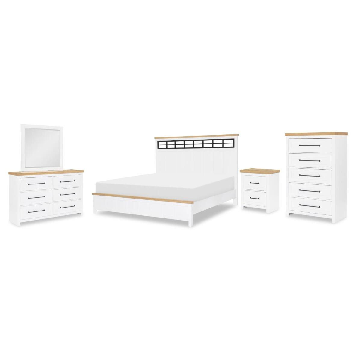 Complete Panel Bed, Queen 5/0, Mirror, Dresser, Nightstand Bedroom Sets Bedroom Sets 2 Complete Panel Bed, Queen 5/0, Mirror, Dresser, Nightstand Bedroom Sets Bedroom Sets 2