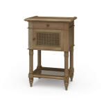 Montego Square End Table W/ Drawer & Rattan Door