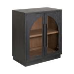 Archway 2 Door Accent Cabinet Dining Storage Black 17