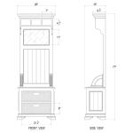 Homestead Narrow Hallstand W/ Rattan Baskets - Image 2