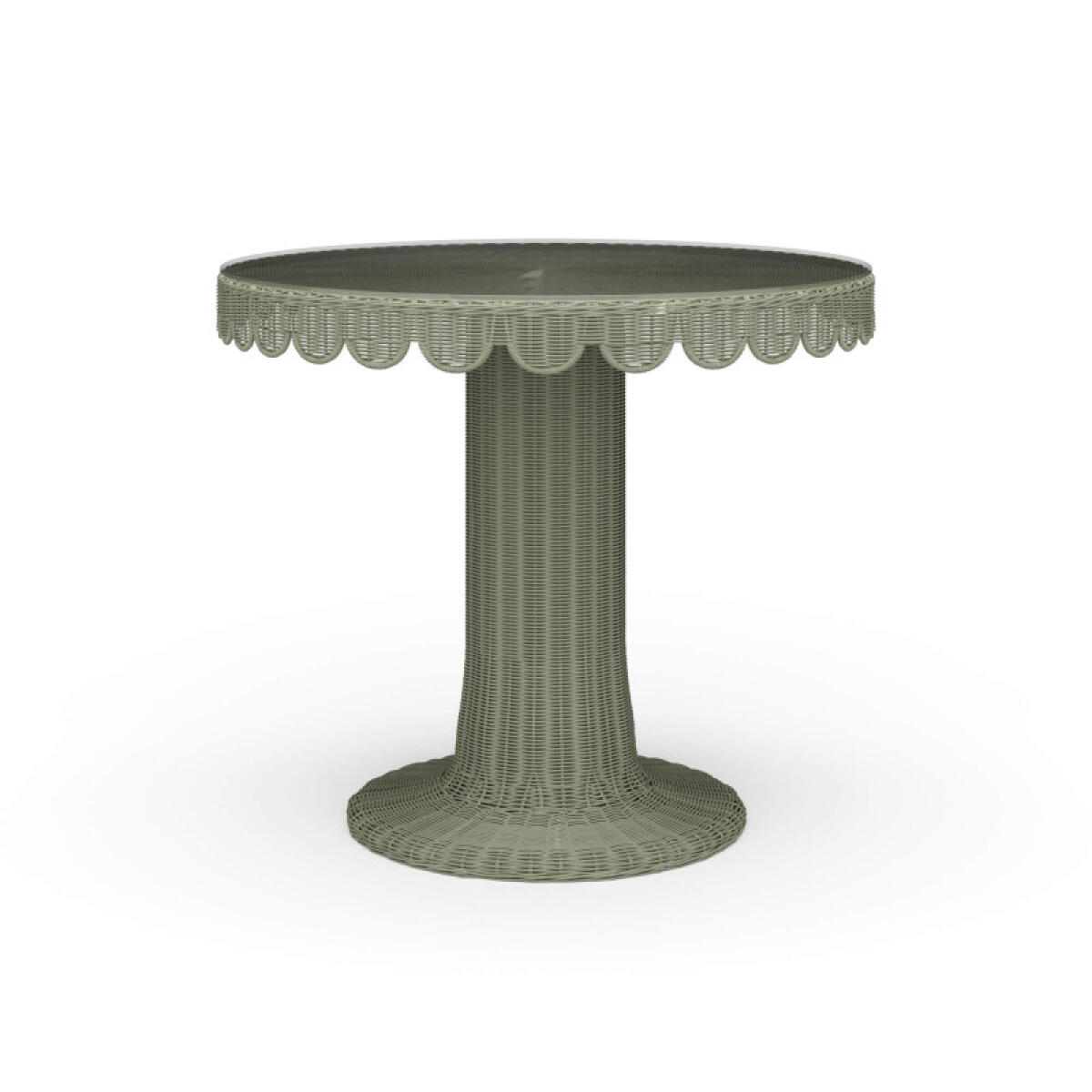 756bad6cc881736241387aaeae0906f2 Scalloped Round Bistro Table W/ Tempered Glass - Image 1