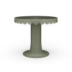 Scalloped Round Bistro Table W/ Tempered Glass