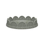 Scalloped Round Rattan Tray