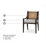 Milano Dining Chair W/ Upholstered Seat & Rattan Back - Image 3