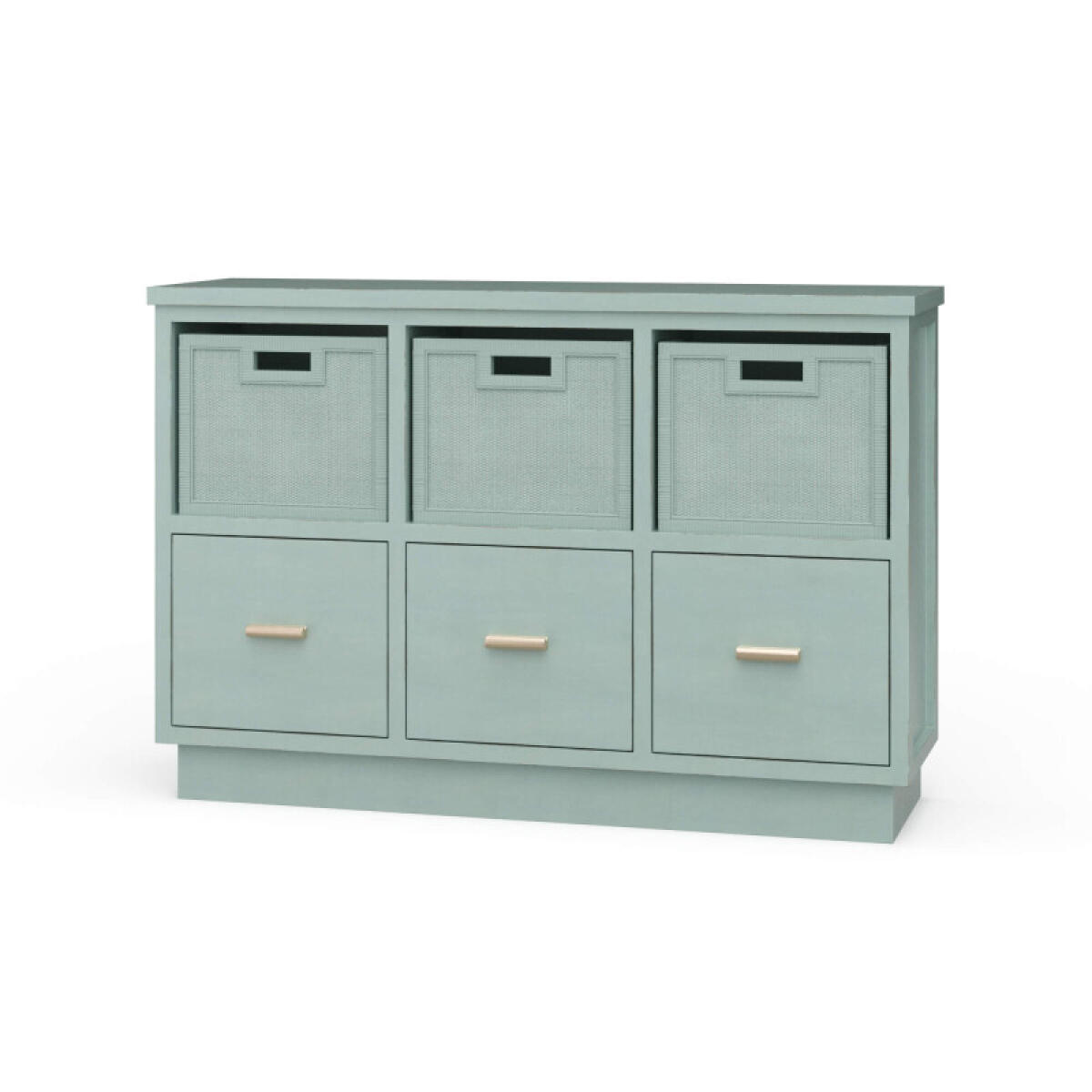 7591904956af0f408ed358dffe7971a5 Dakota Storage Unit W/ 3 Drawers & Rattan Baskets - Image 1