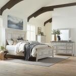 King Panel Bed, Dresser & Mirror, Chest