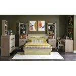 2800 District LK Complete Panel Bed 46 Weathered Oak Finish - Image 5