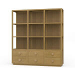 Cohan Open Cabinet W/ 6 Drawers W/ Rattan