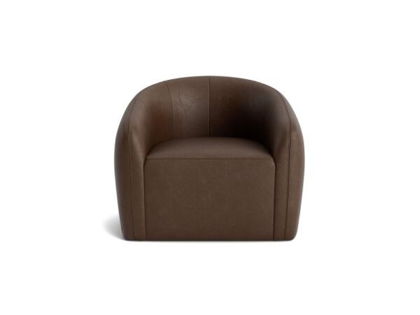 Garner Leather Barrel Swivel Chair Chairs Bassett Furniture