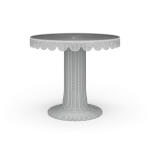 Scalloped Round Bistro Table W/ Tempered Glass