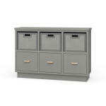 Dakota Storage Unit W/ 3 Drawers & Rattan Baskets
