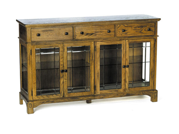 Laurelhurst Rustic Oak Wide Buffet With Touch Light – LAURO9080 Dining Storage A-America