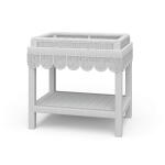 Scallop Rattan Side Table W/ Tray
