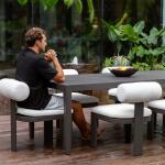 Bolster Back Outdoor Dining Chair, Oyster - Image 11