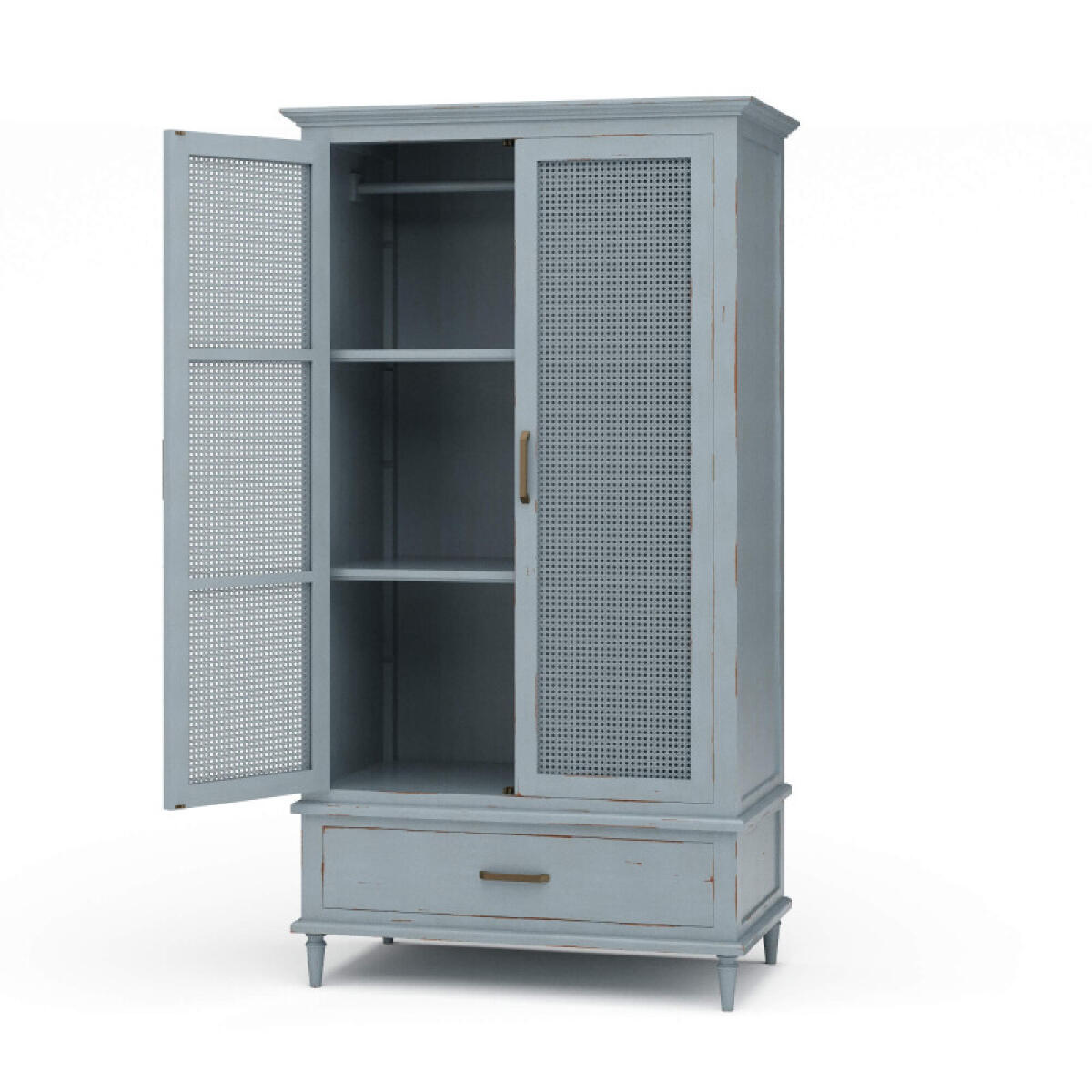 7932a4cd780a0f33f2f59e53331ec366 Jamison Wardrobe W/ Rattan Door - Image 1