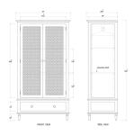 Jamison Wardrobe W/ Rattan Door - Image 8
