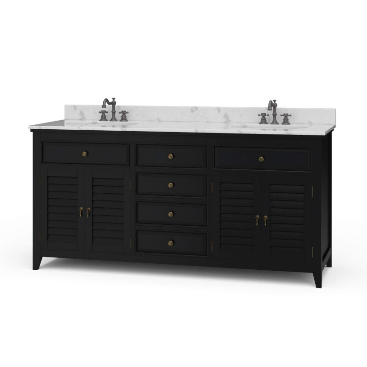 7973e10548fc56517d6f0121edb23fa6 Shutter Double Vanity W/ Sink & Marble Top - Image 1