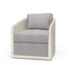 Willis Swivel Chair W/ Mahogany Frame & Rattan
