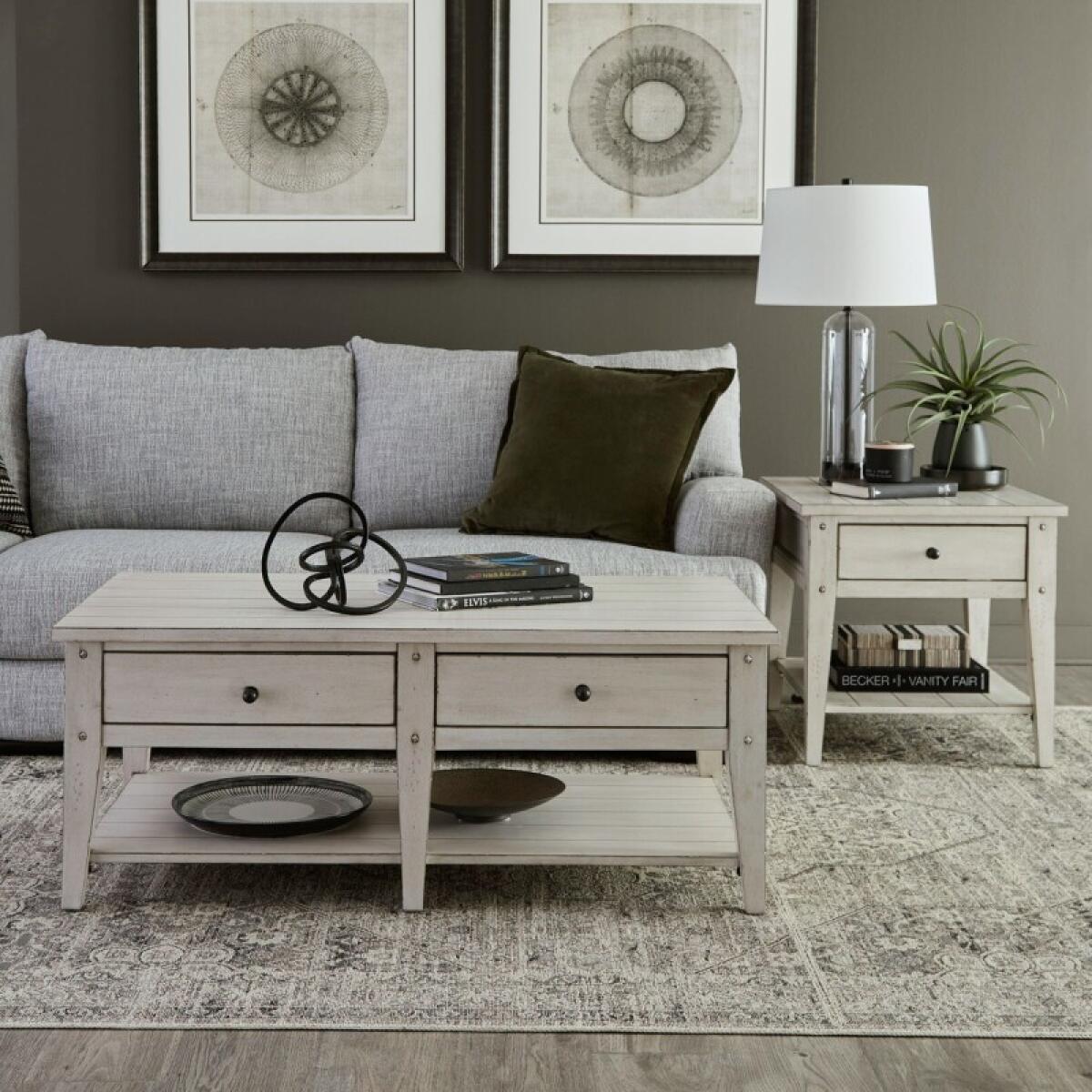79eb9805723a1d306e0e59e05dd0f961 Lake House 3 Piece Set (1-Cocktail 2-End Tables) - Image 1