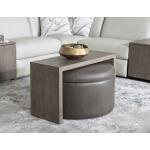 LU340 Luna Ravello Silver UP Swivel Ottoman On Casters - Image 6