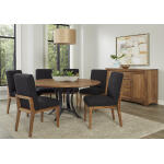 Crafted Cherry Dining by Ben & Erin Napier 60 inch ROUND TABLE w/ Metal Base