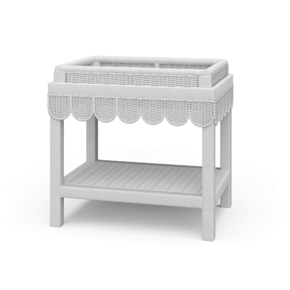 7b19abf01941a13909b279a83b6242c5 Scallop Rattan Side Table W/ Tray - Image 1