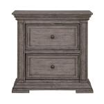 Big Valley 2 Drawer Night Stand w/ Charging Station Nightstands Gray 19