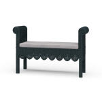 Newport Scalloped Rattan Bench