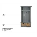 Dakota Hallstand W/ Rattan Storage Baskets